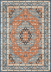 Red And Blue Vintage Area Rug